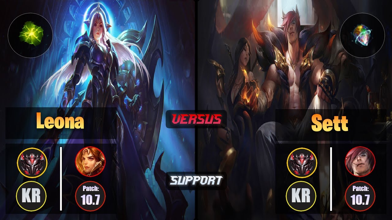 GrandMaster LEONA [Aftershock] (Support) VS  SETT - Grandmaster KR Patch 10.7