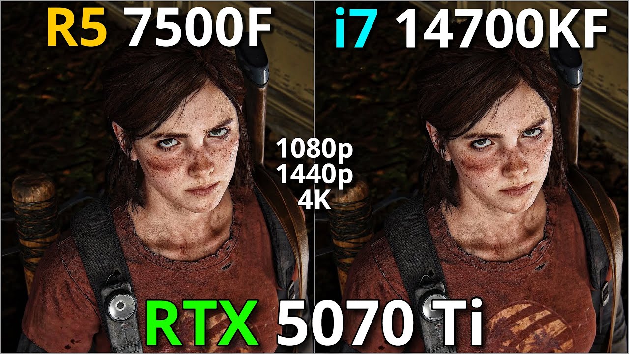 Ryzen 5 7500F vs Intel i7-14700KF | RTX 5070 Ti Gaming | 1080p, 1440p, 4K