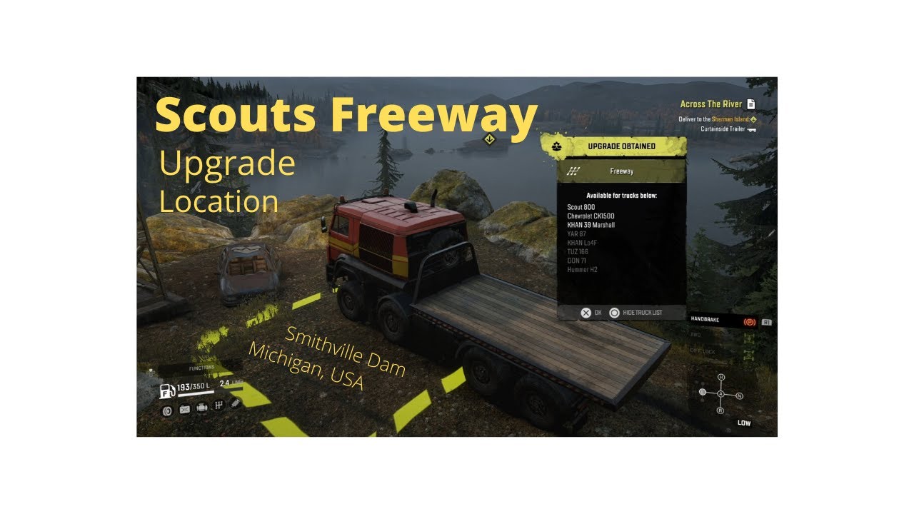 Snowrunner, upgrade location for scout vehicles freeway gearbox