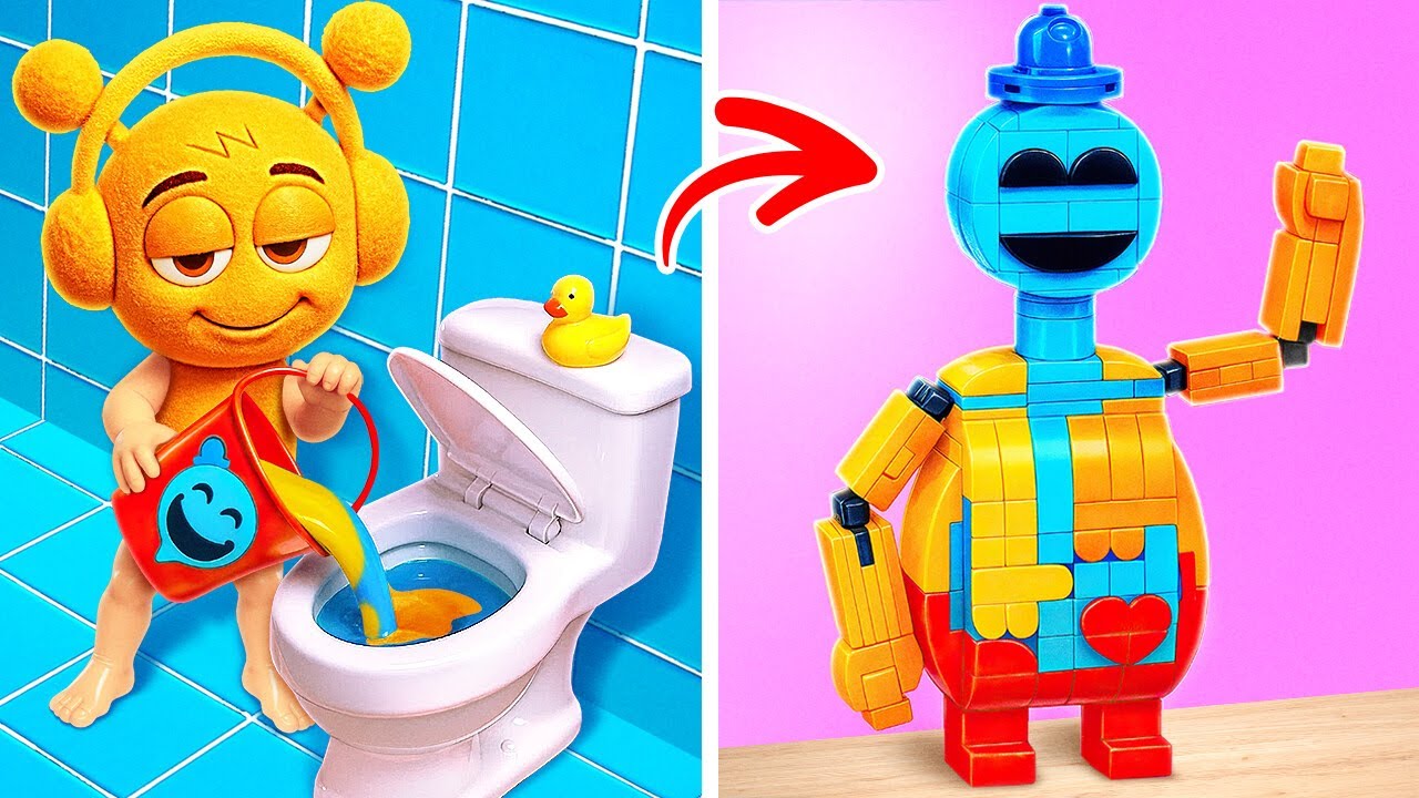 Uau! 🚽 Batalha insana: Sprunki x Doe o Homem de Massa no Banheiro! 🤯💥 Fidgets DIY incríveis