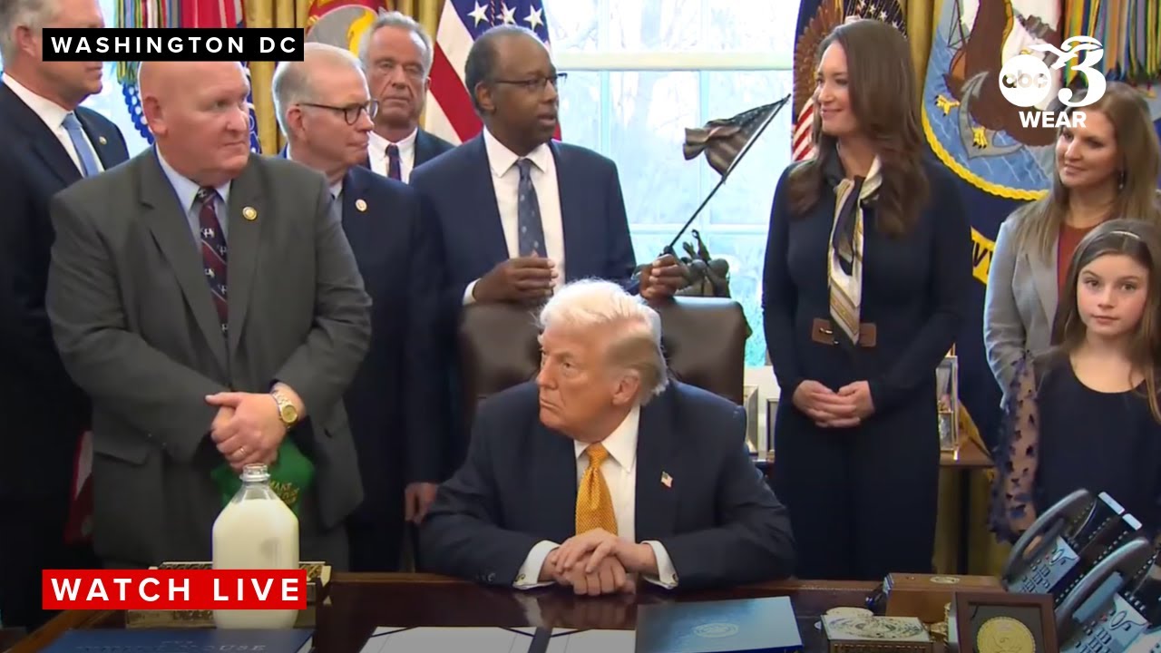 President Donald Trump participates in signing ceremony at the White House