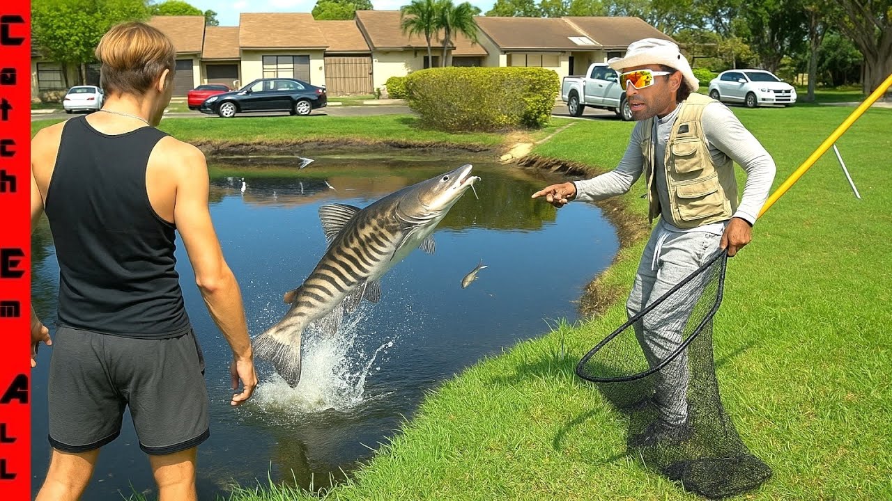 We Finally CAUGHT the FRESHWATER Tiger SHARK FISH Stuck in a POND!