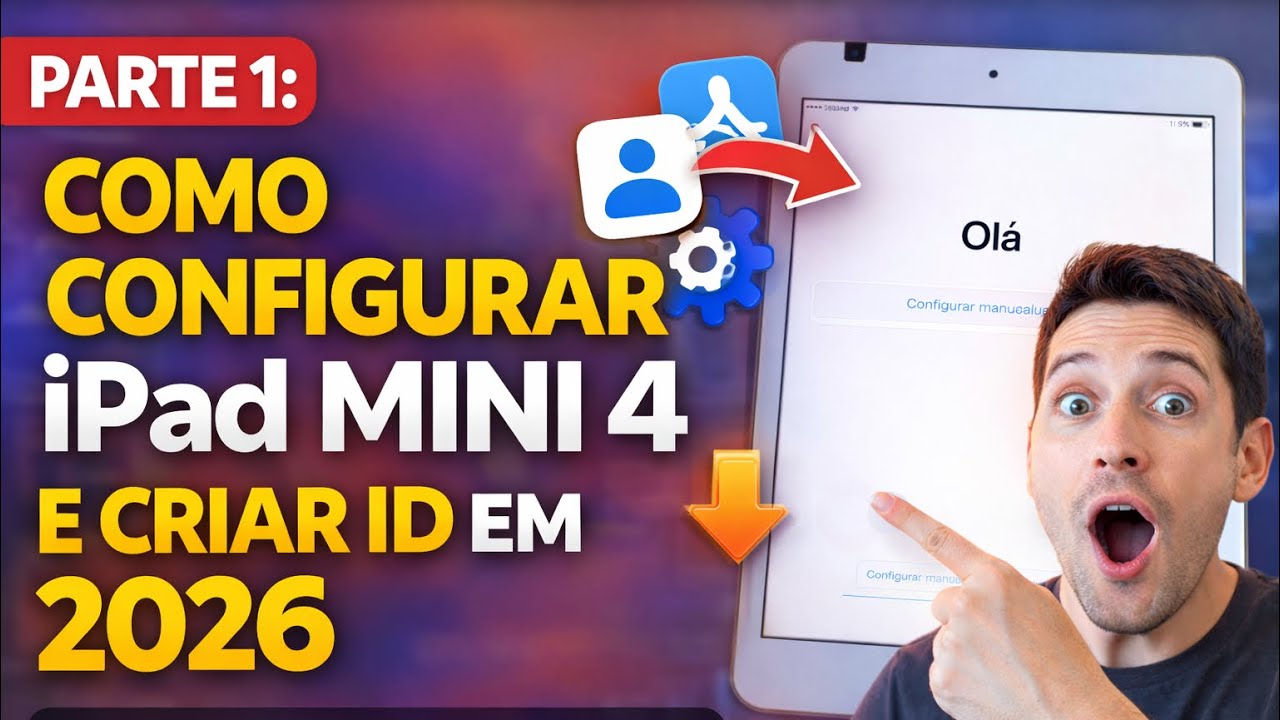iPad Mini 4 em 2026: COMO CONFIGURAR DO ZERO e Criar ID Apple (Parte 1)