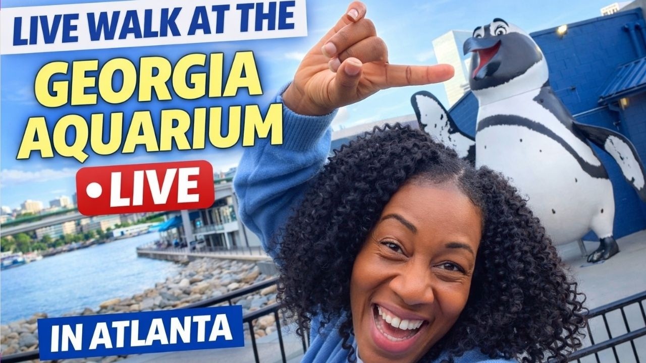 Live Walk at the Georgia Aquarium in Atlanta | Exploring Downtown Atlanta