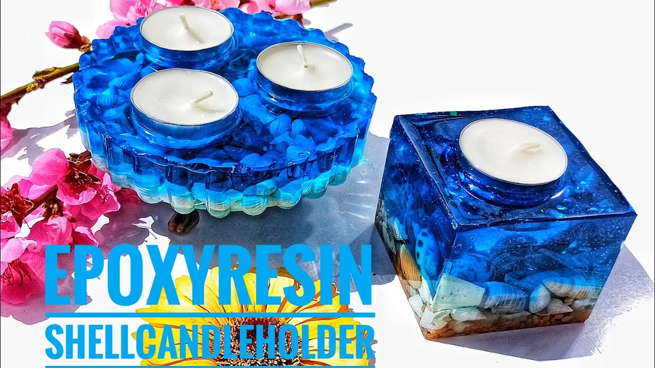 DIY.Epoxy Resin shell Candle Holder|resin candle holder