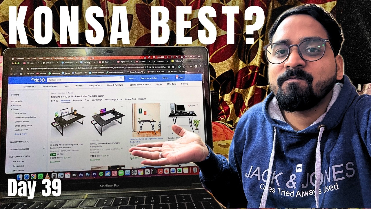 Room Ke Liye Table Lena Hai 😅 | Flipkart vs Amazon Search | Daily Vlog | Day 39