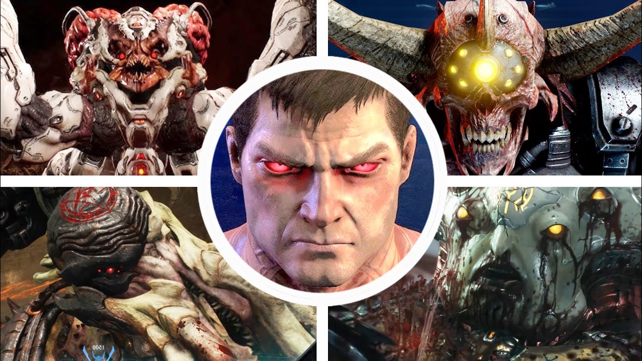 DOOM Trilogy (2016-2025) - All Bosses with Cutscenes + Endings