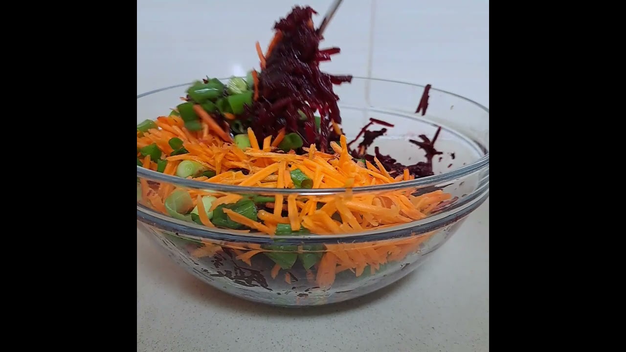 Вечерний  салат с морковкой и свеклой, 😍сьели за 2 минуты.