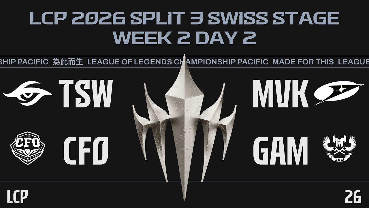 [EN] TSW vs MVK | CFO vs GAM | LCP 2026 Split 3 Swiss Stage Week 2 Day 2