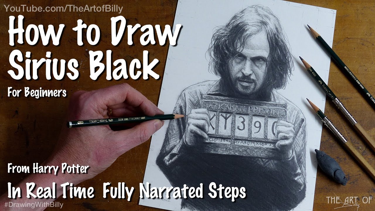 How to Draw Sirius Black for Beginners (Gary Oldman in the Harry Potter Movies)