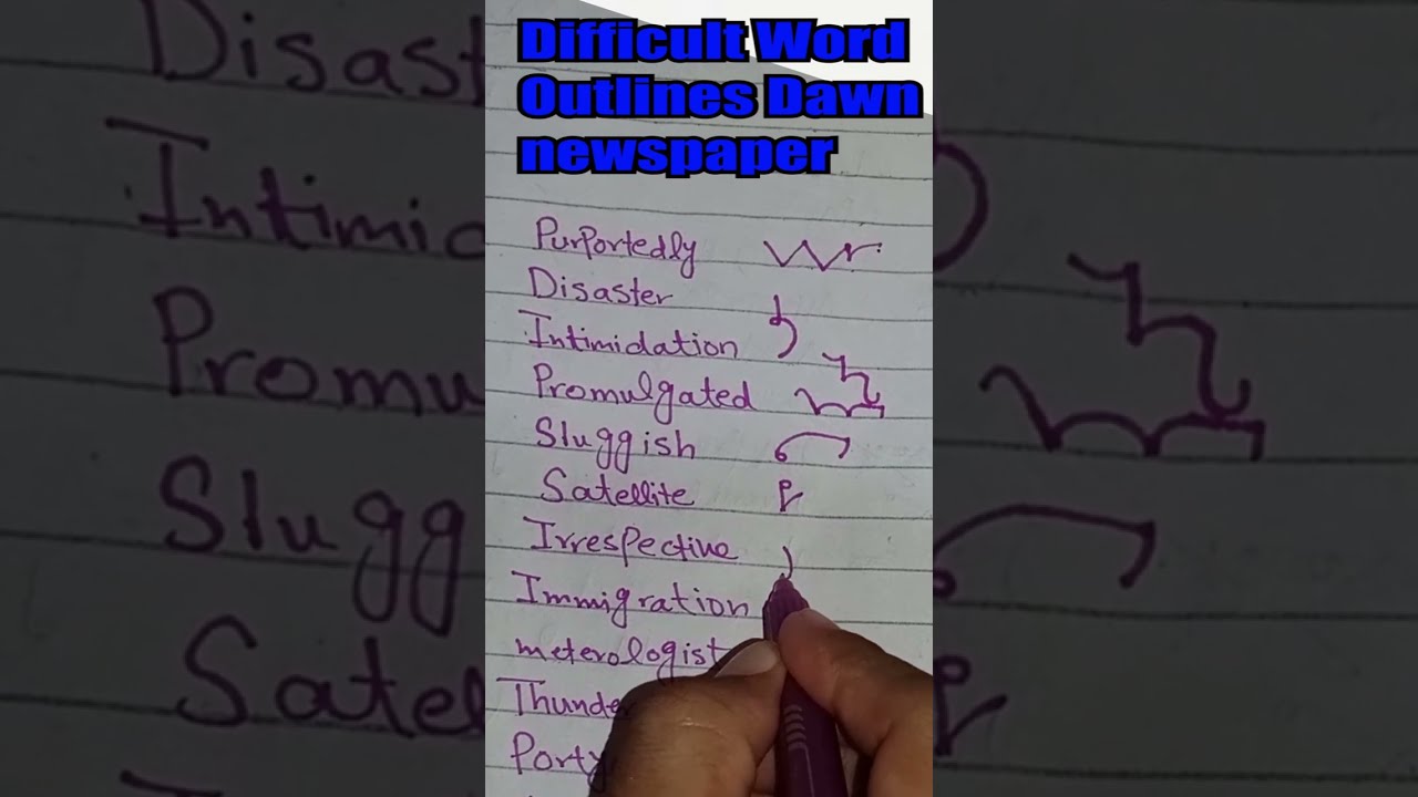 Shorthand difficult words newspaper