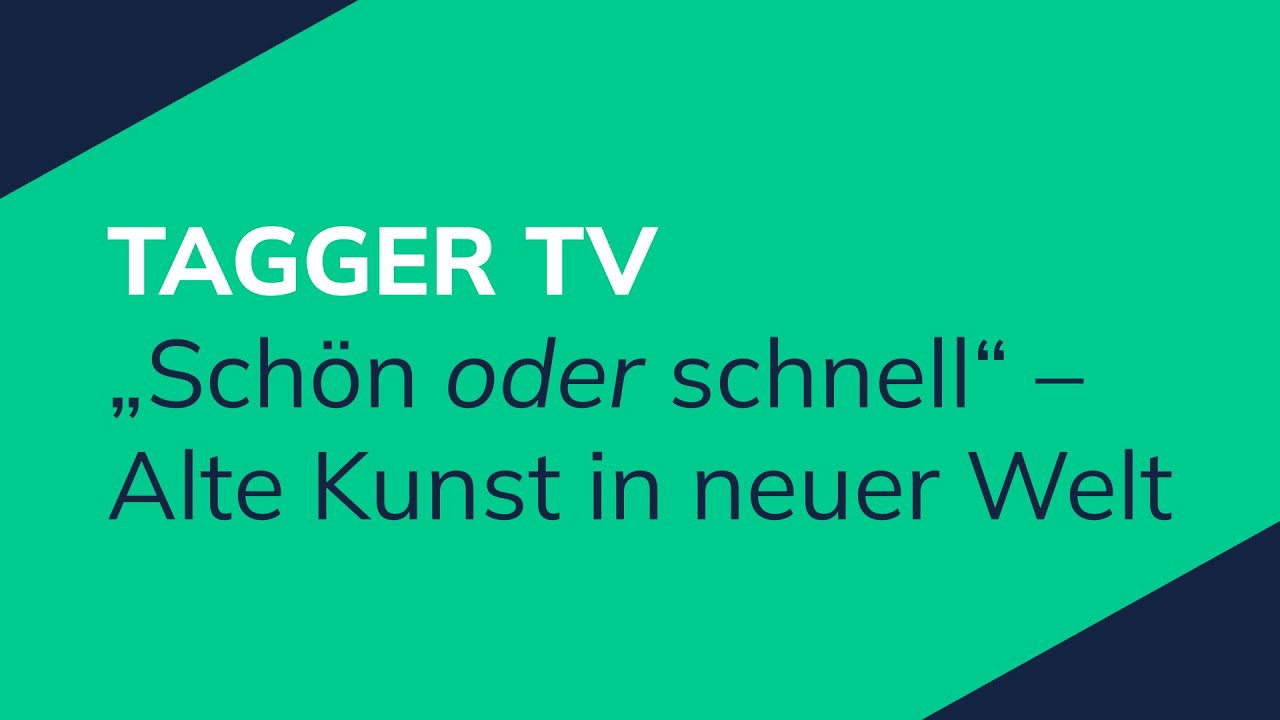 "Schön oder schnell" - alte Kunst in neuer Welt
