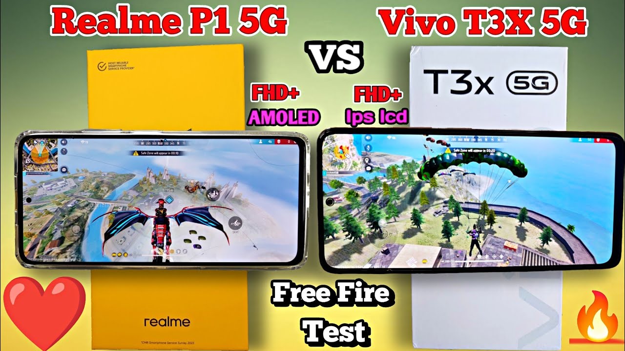 Realme P1 5G VS Vivo T3X 5G Free Fire Test || Which is The Best For Gaming Phone ???