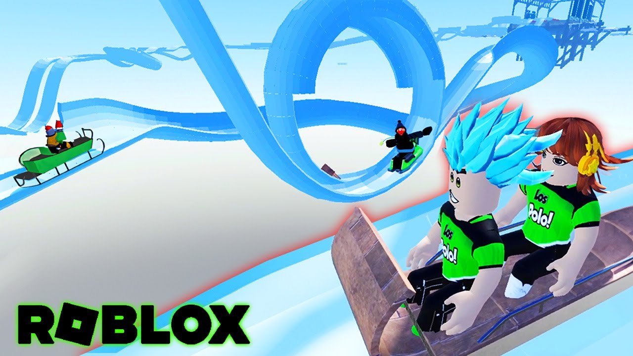 Pilla un trineo y no te salgas de la pista!! Roblox