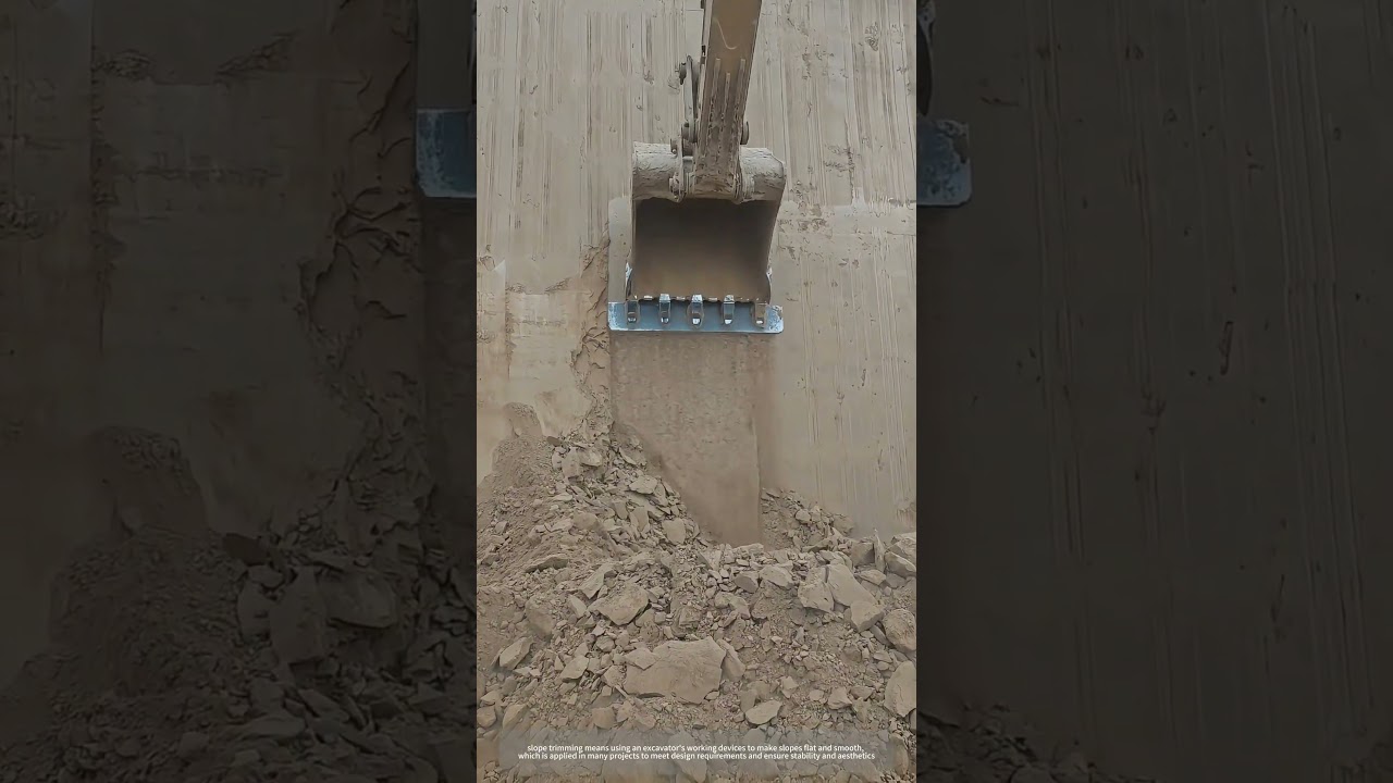 Satisfying Process Of Excavator Trimming Slope !