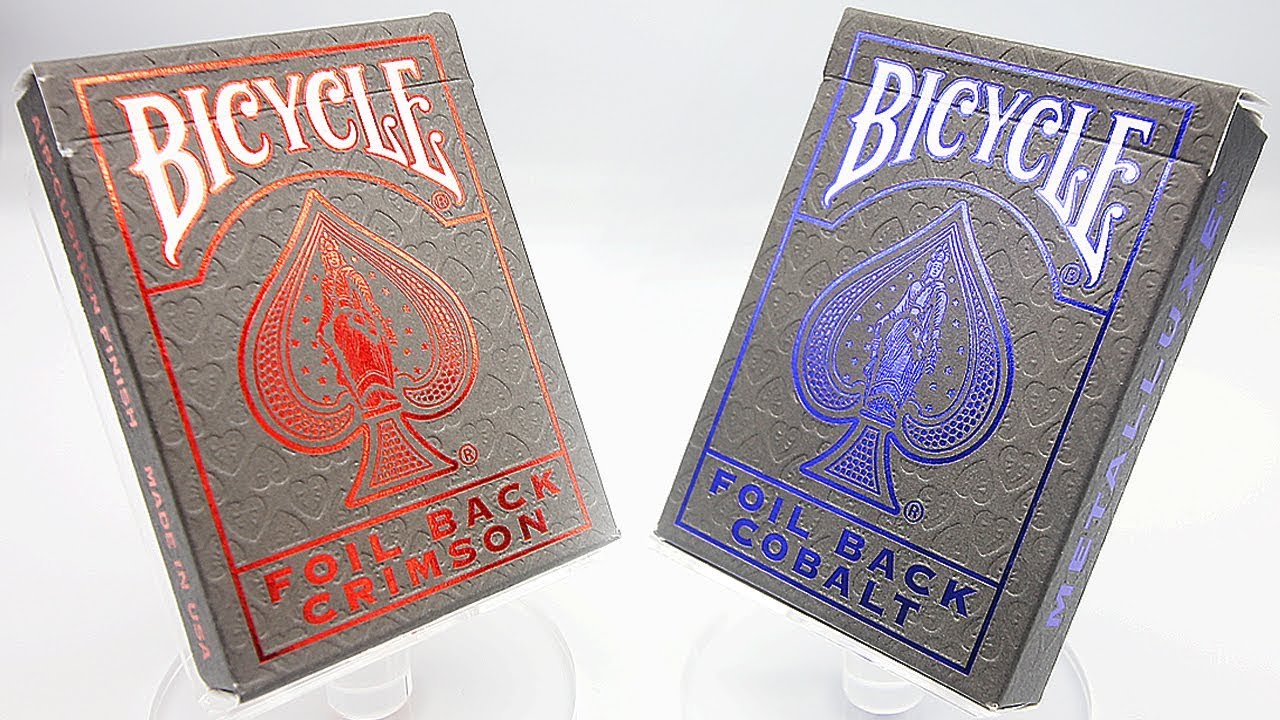 Bicycle Foil Back Crimson Red & Cobalt Blue Playing Cards