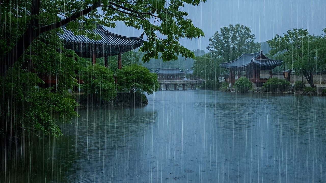 Best Rain Sounds for Sleeping | Soft Rain on Forest Lake | ASMR Natural Rain to Insomnia