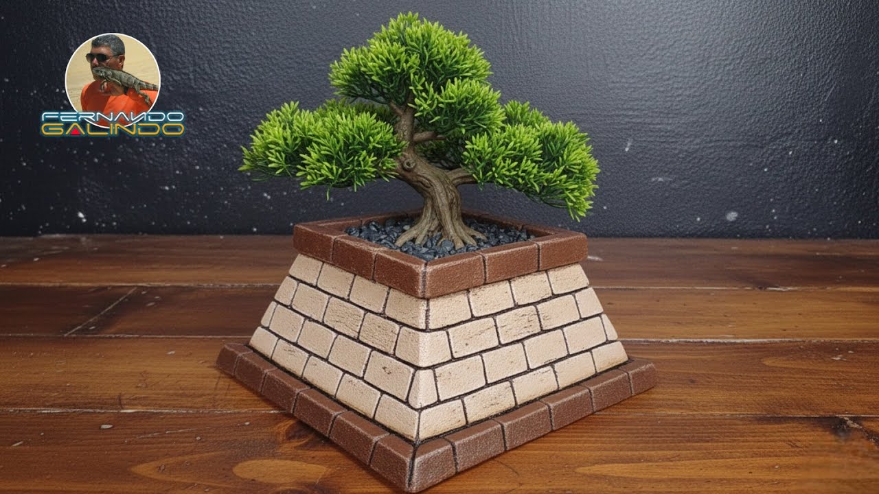 Vaso de Cimento Estilo Pirâmide #diy #fernandogalindoartes #ideiasbrilhantes 