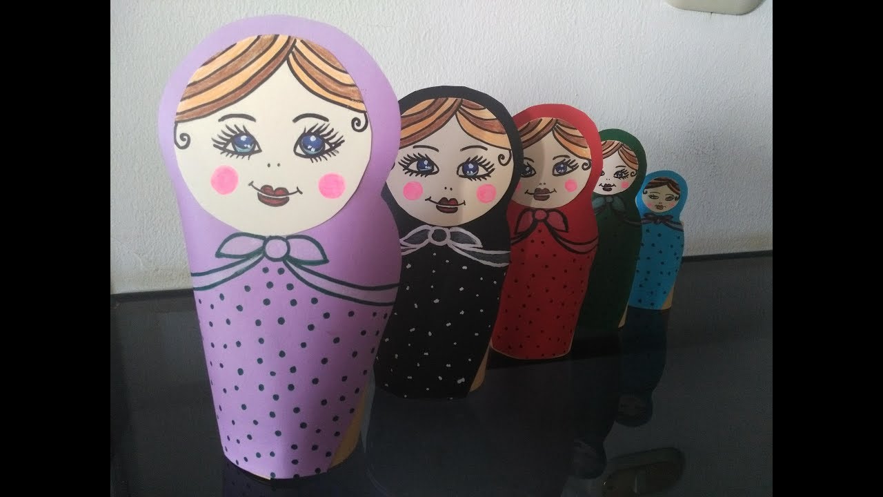 DIY Crafts for Kids - How to Make MatryoshkaDoll out of Colored Paper Sheets + Tutorial !