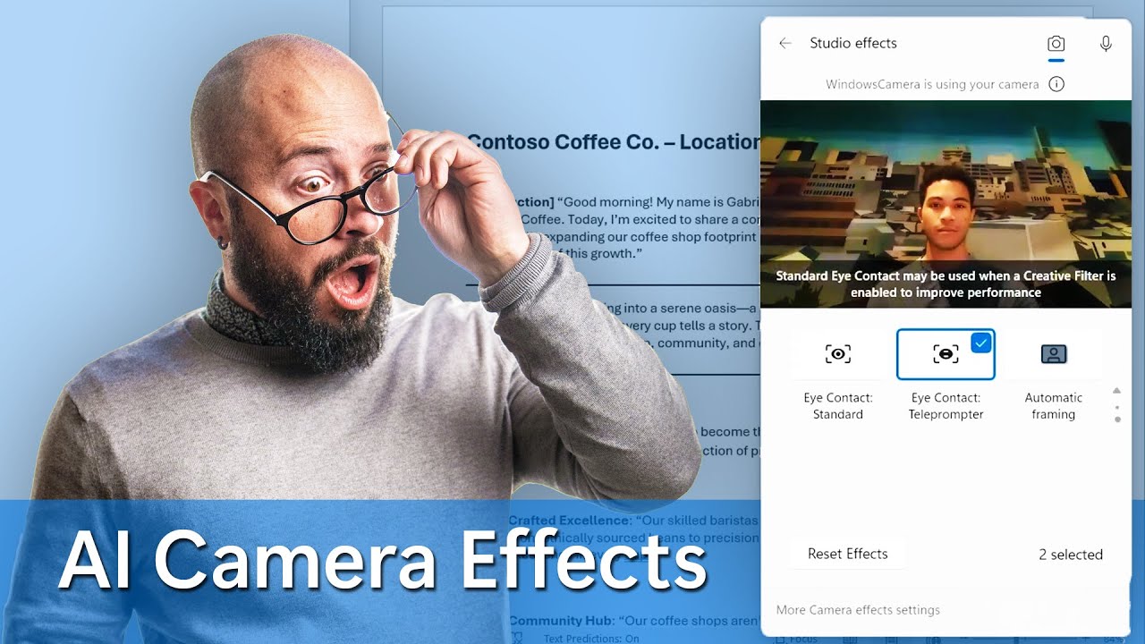 New Camera Effects! Windows Studio Effects