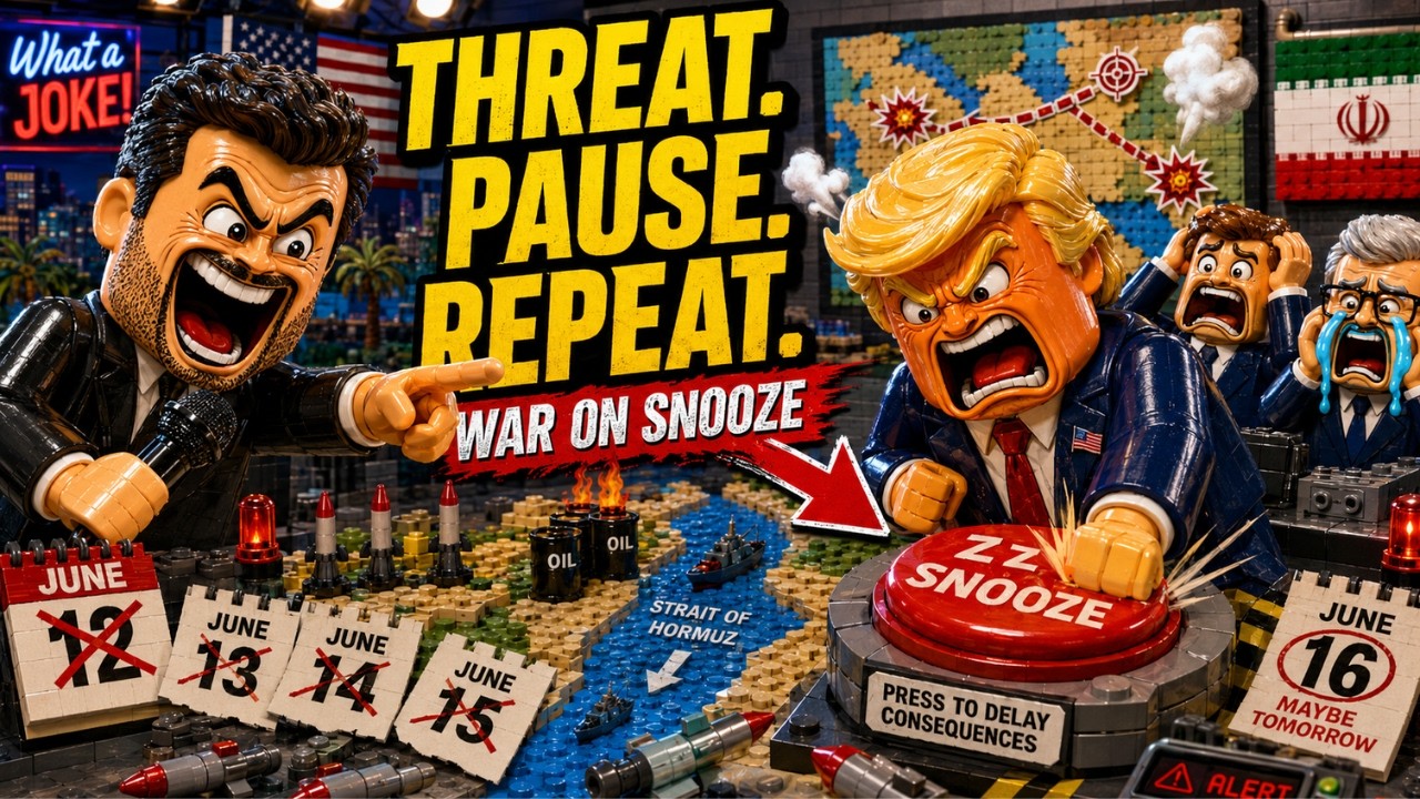 [NEW LEGO] Jimmy Kimmel Roasts Trump&rsquo;s Iran Deadline - Threat. Pause. Repeat.