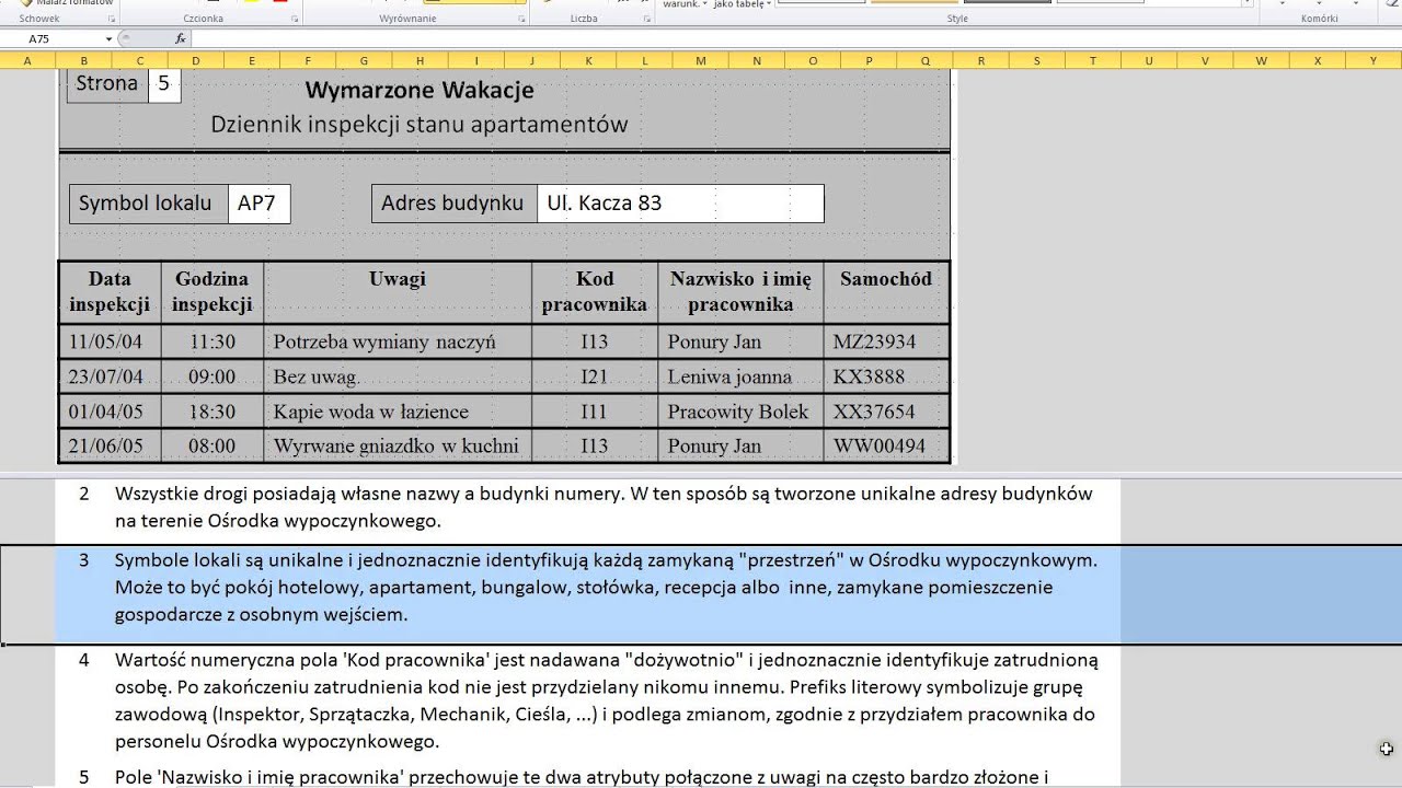 Wymarzone Wakacje ISA cz1 Analiza zadania