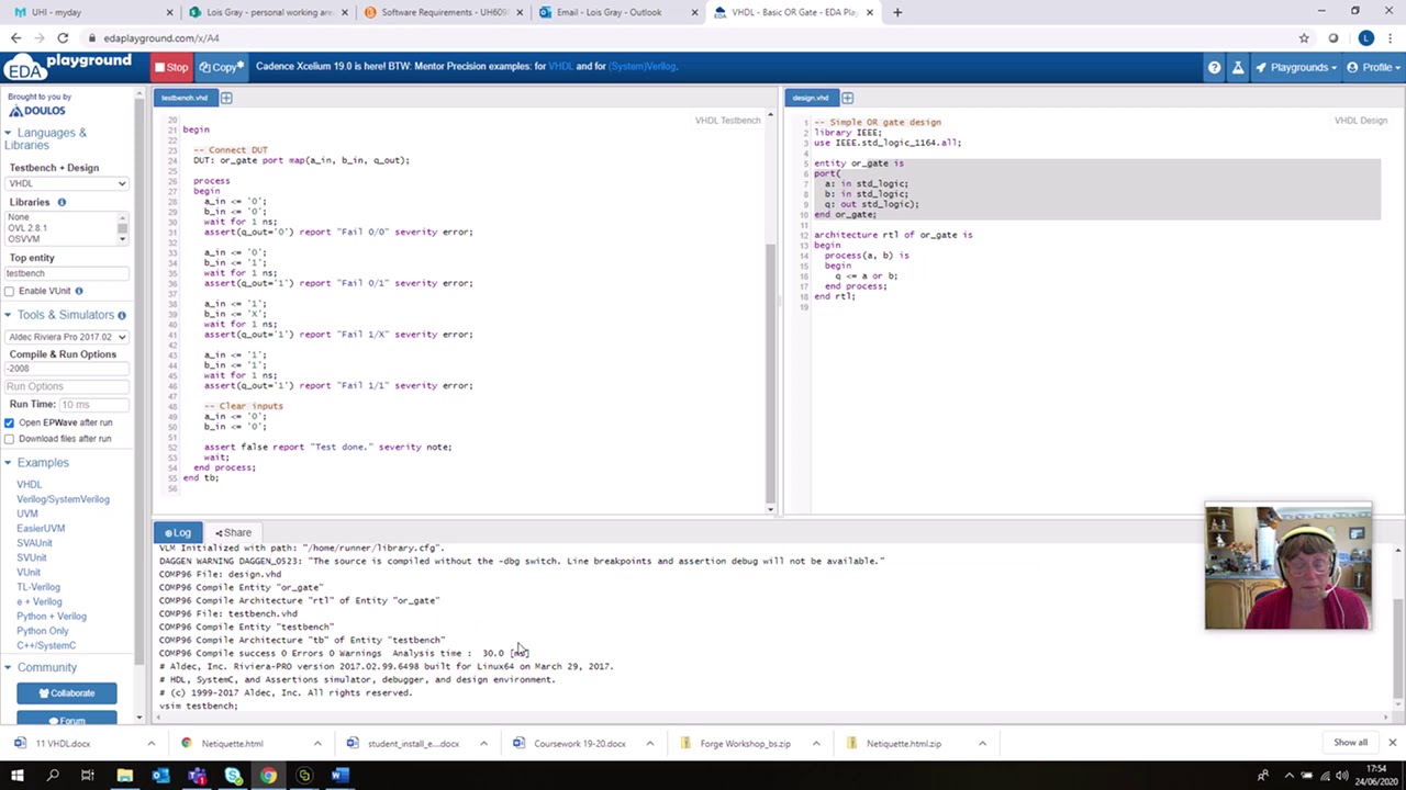 Using the EDA Playground for VHDL Simulation