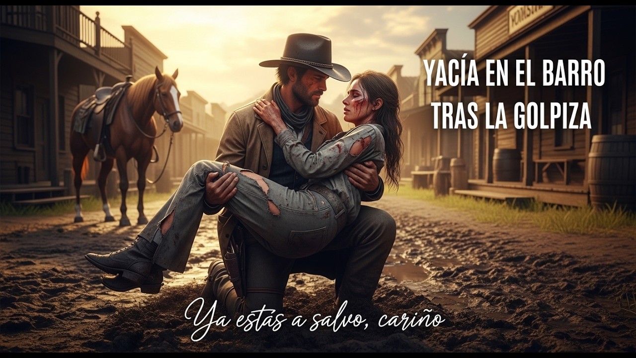 Yacía en el Lodo Tras una Paliza, un Vaquero la Levantó con Ternura y Dijo 