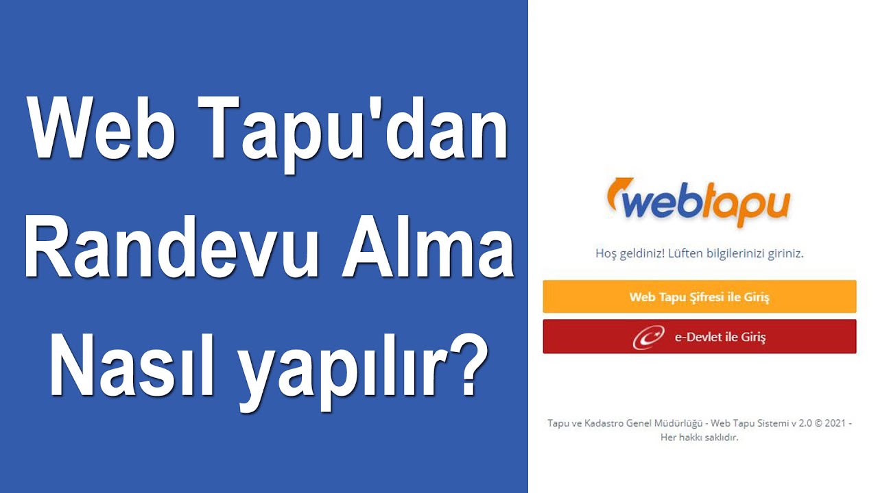 Tapu Online Randevu Alma (B&ouml;l&uuml;m 1) | Web Tapu'dan Randevu Alma Nasıl yapılır?