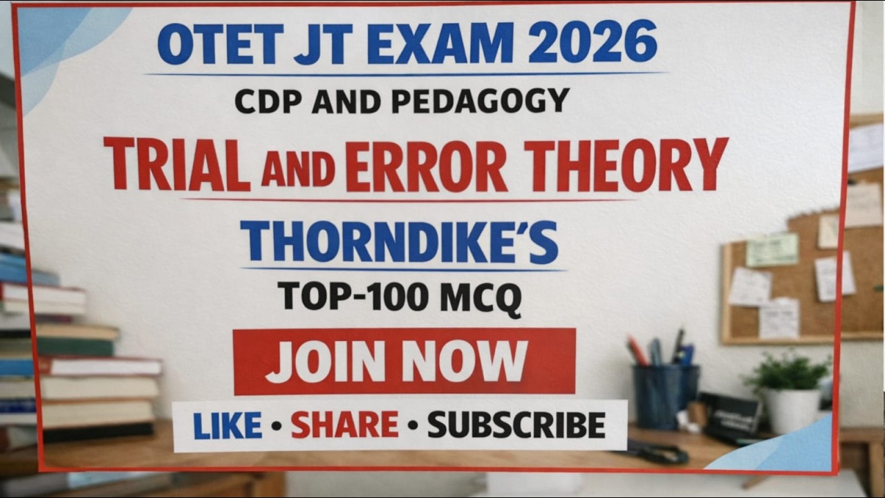THRONDIKE 'S TRAIL AND ERROR THEORY TOP 100 MCQ