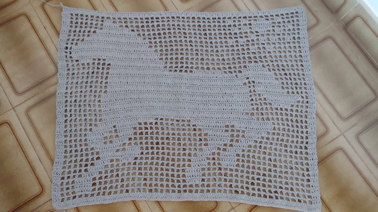 Tapete de crochê file desenho de cavalo
