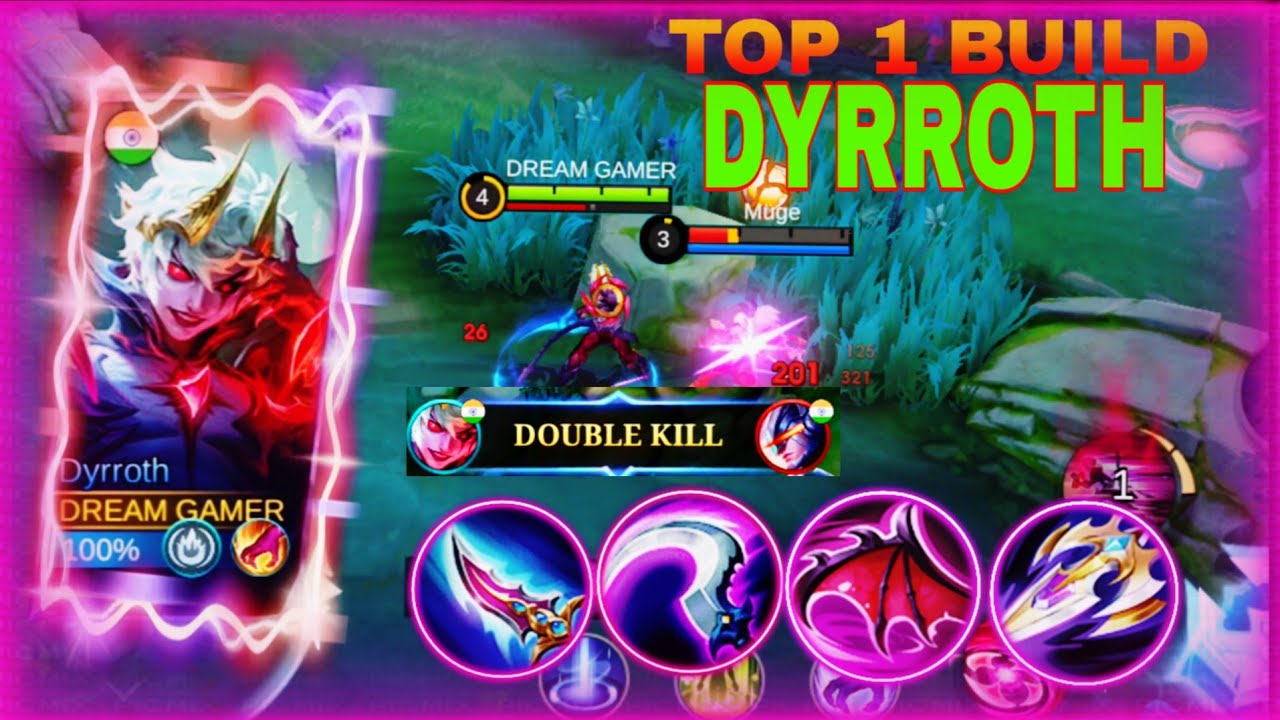 34 Kills!! Finally Best Item for dyrroth 100% Killing Machine!! - Build Top 1 Global Dyrroth ~ MLBB
