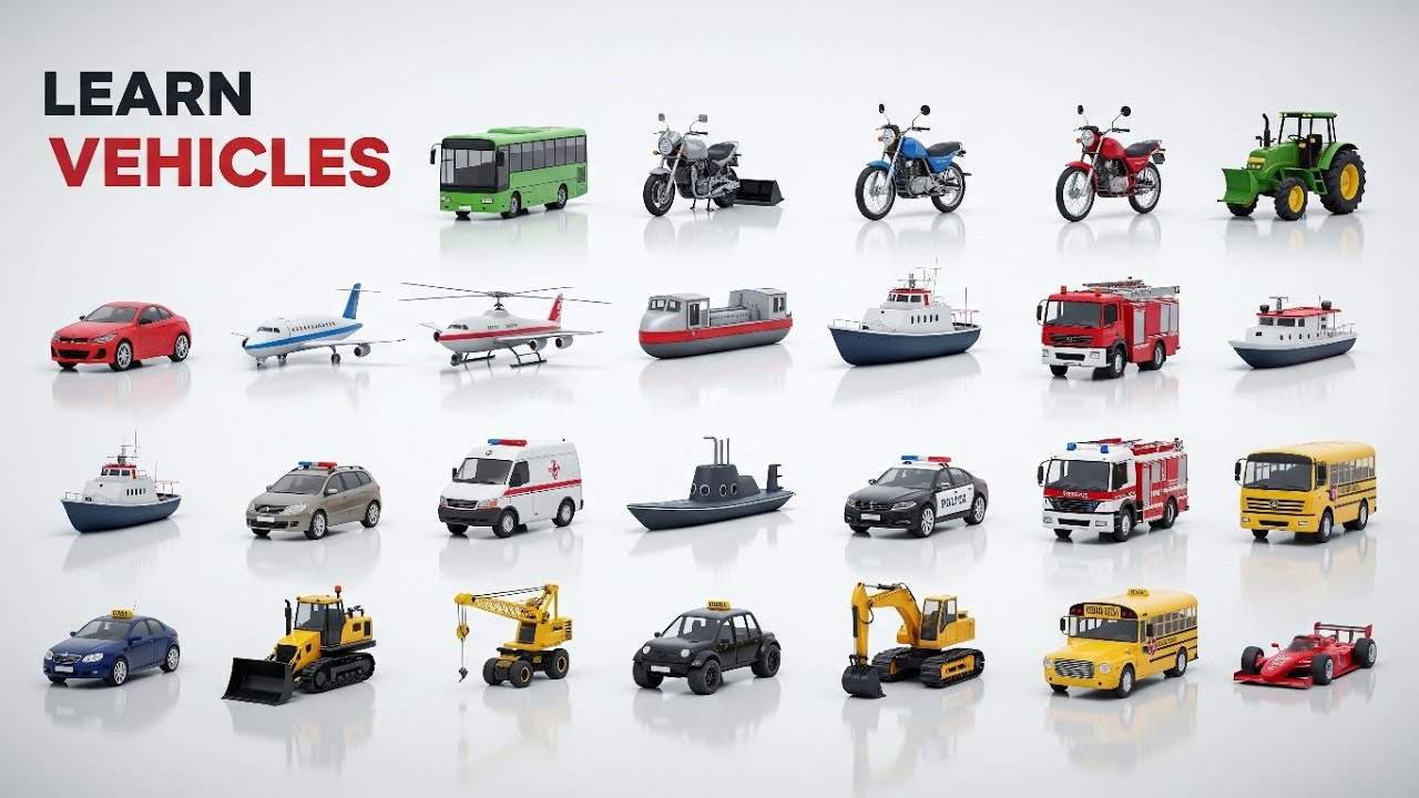 Different Types of Vehicles | Learn Vehicles for Kids#vehicles#typesofvehicles#learnvehicles