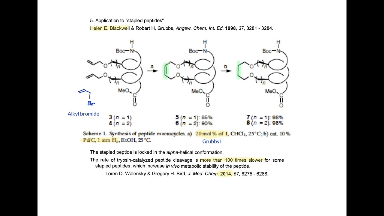 Module 6C, 5 stapled peptides from alkene metathesis