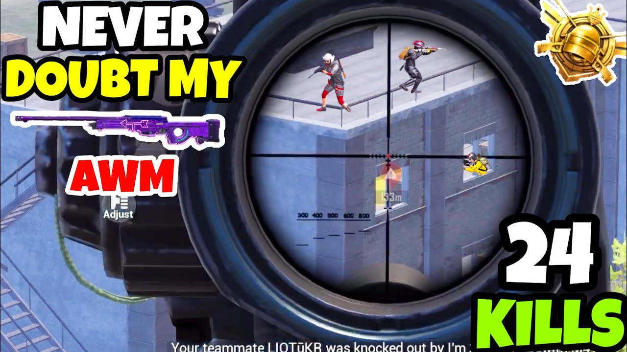 Never Doubt My Sniping in PUBG Mobile • Enemies Started Crying • (24 KILLS) • PUBGM (HINDI)