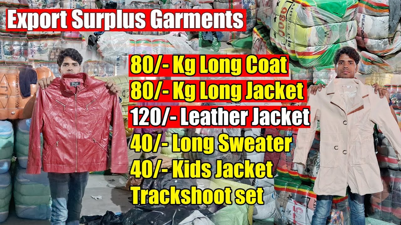 20/- Winter Surplus 80/- KG, Leather Jacket, Long Coat, Long Jacket, Long Sweater, Kids Jacket stole