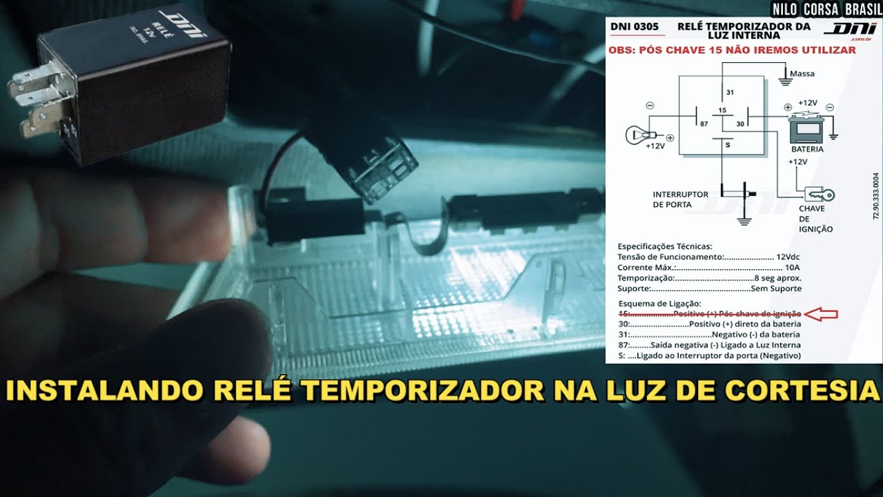 COMO INSTALAR O REL&Eacute; TEMPORIZADOR NA LUZ DE SAL&Atilde;O CORTESIA