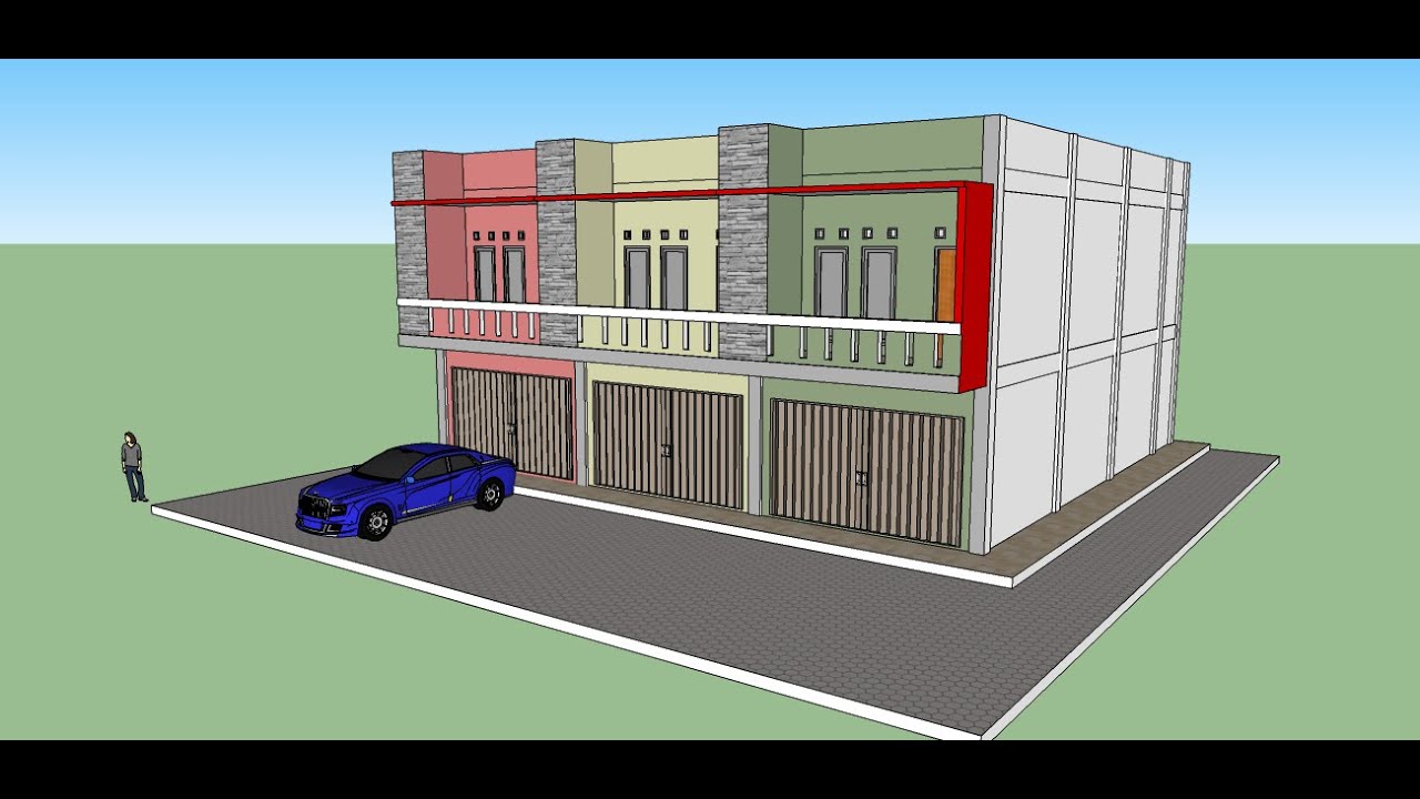 Menggambar Bangunan Ruko dengan Sketchup