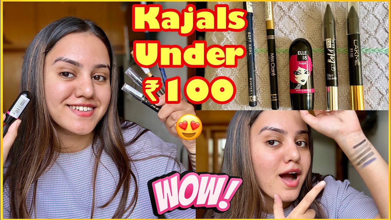 Top 5 kajals under ₹80 only😍 Waterproof & smudgeproof live test | kp styles