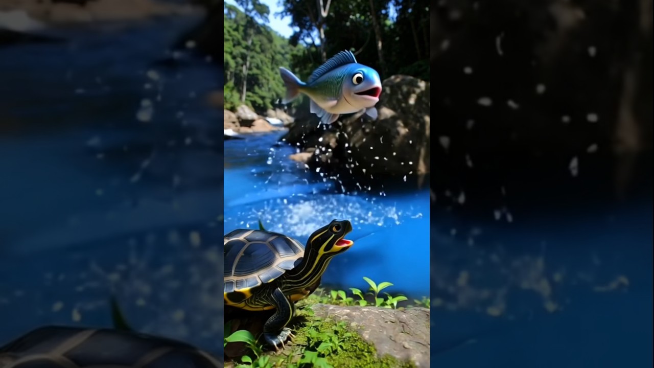 The Little Turtle River Adventure | Cute 3D Cartoon Animal Story