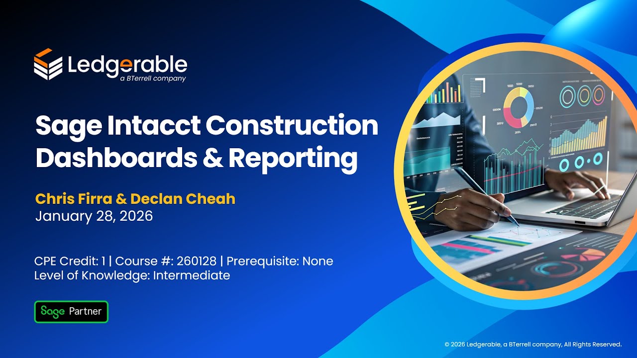 Sage Intacct Construction Dashboards & Reporting
