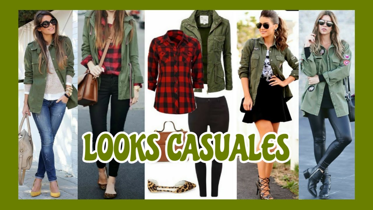 LOOKS INCREIBLES CON CHAQUETAS VERDE MILITAR 🤩💚 LINDAS COMBINACIONES PARA LLEVARLAS CON MUCHO ESTILO