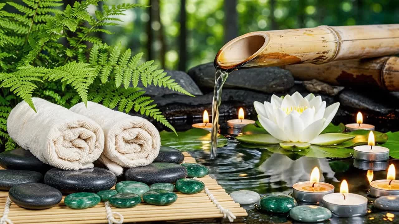 Relaxing Music + Bamboo Water Sounds 🌿 Insomnia Relief, Calm Anxiety & Deep Relaxation