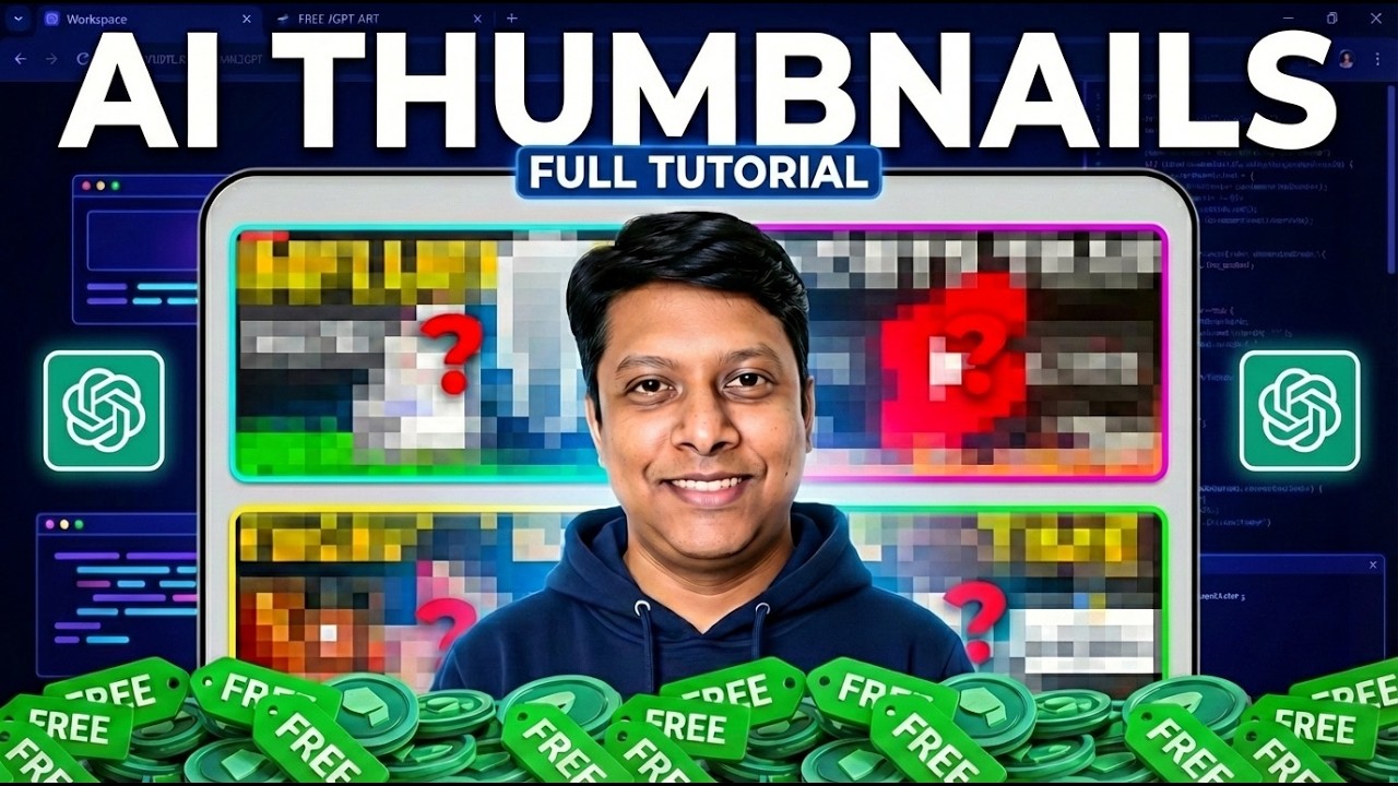 How to make YouTube THUMBNAILS with ChatGPT AI (100% FREE & Fast)