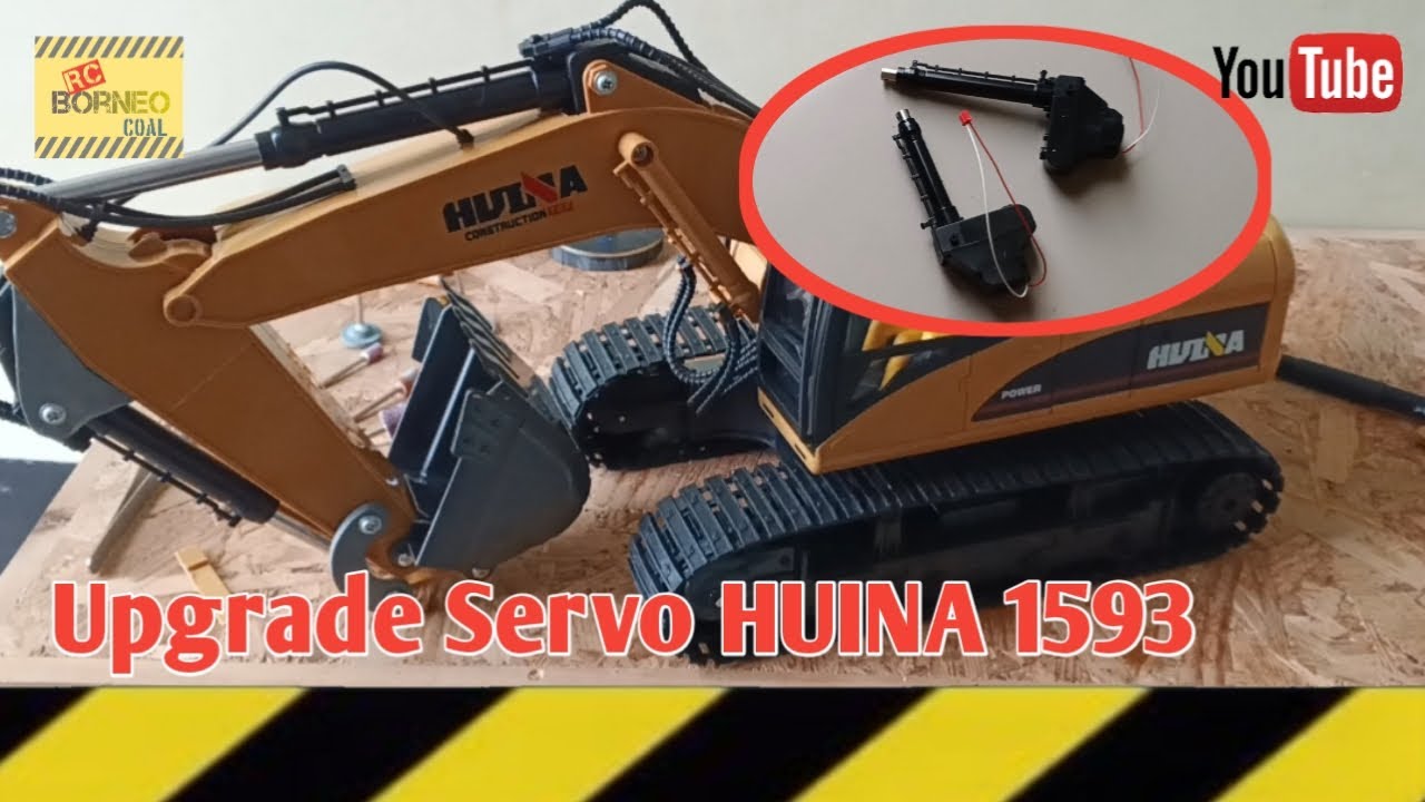 RC Excavator HUINA 1535|Upgrade Servo HUINA 1593|@rcborneocoal 
