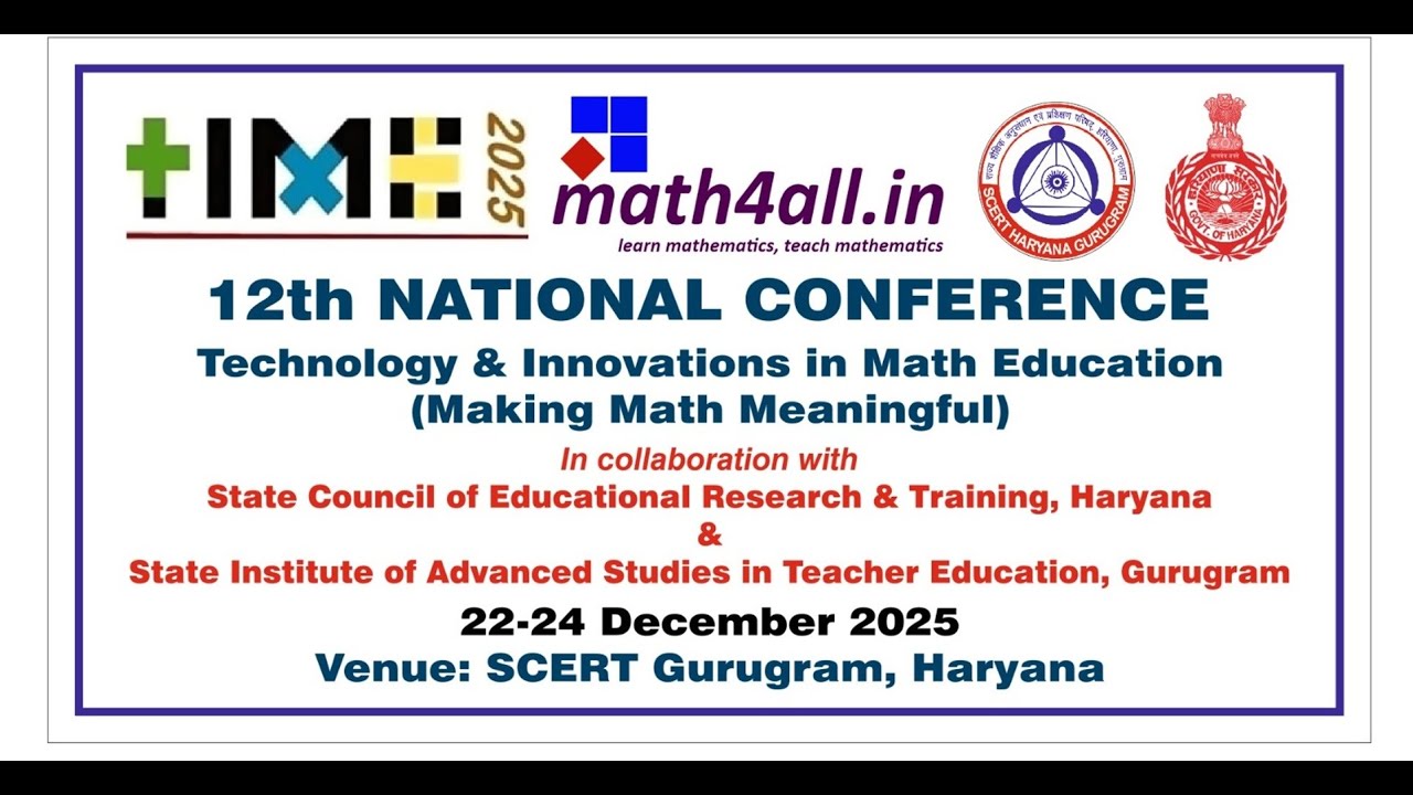 12th NATIONAL CONFERENCE  (Technology & Innovations in Math Education (Making Math Meaningful )