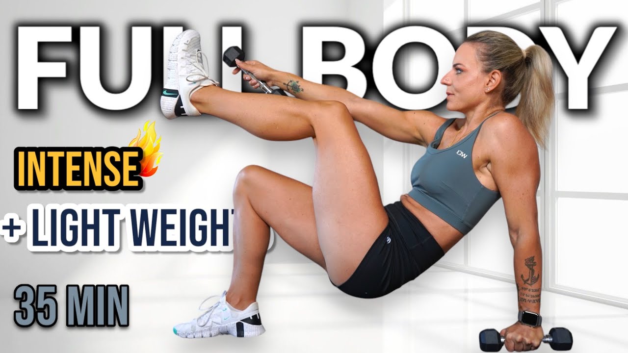 35 MIN FULL BODY INTENSE🔥 HIIT +LIGHT WEIGHTS