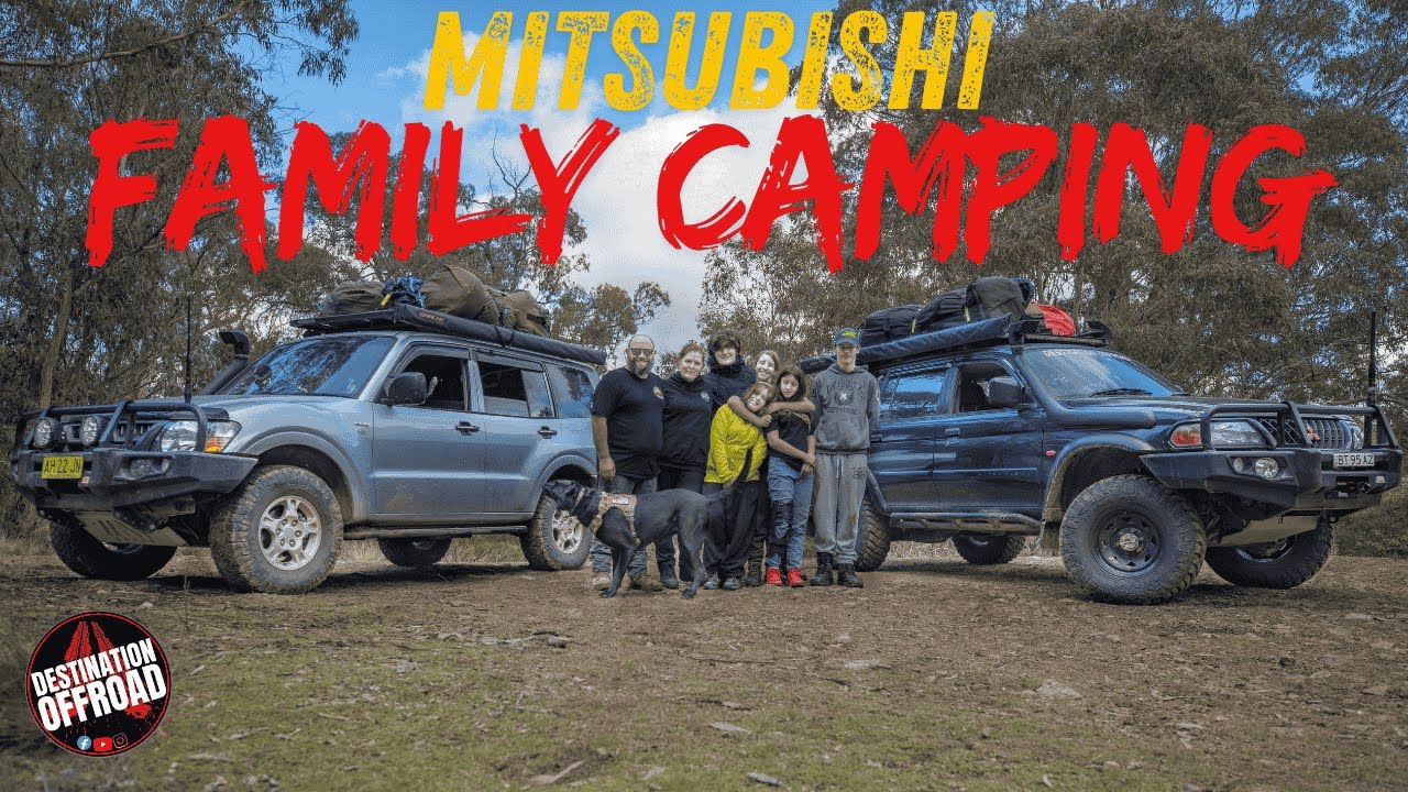 Mitsubishi Family Camping in the middle of winter.