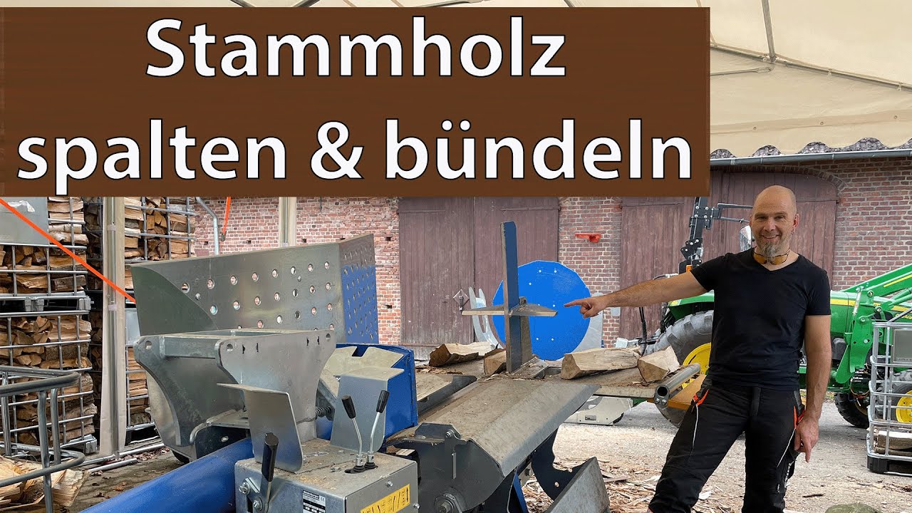 Колка и связывание дров, теперь брёвна обрабатываются - Binderberger Gigant 20 EZ