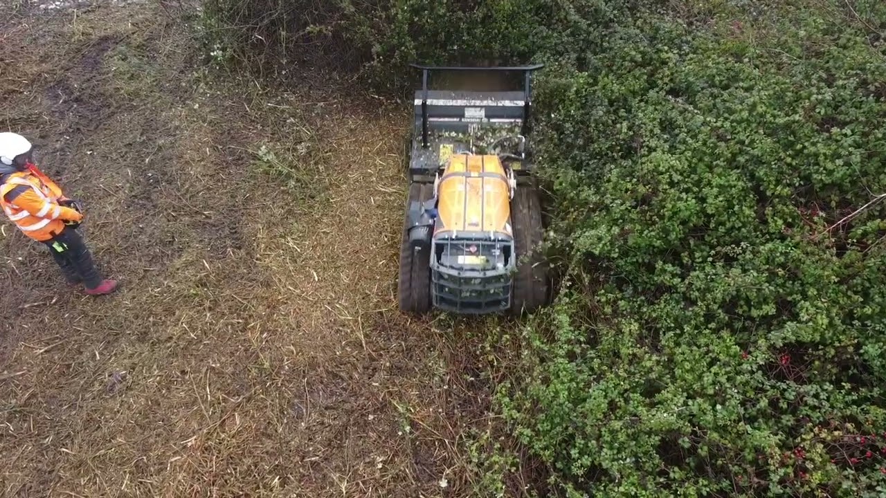 Kent site clearance using an Energreen Roboevo mulcher.